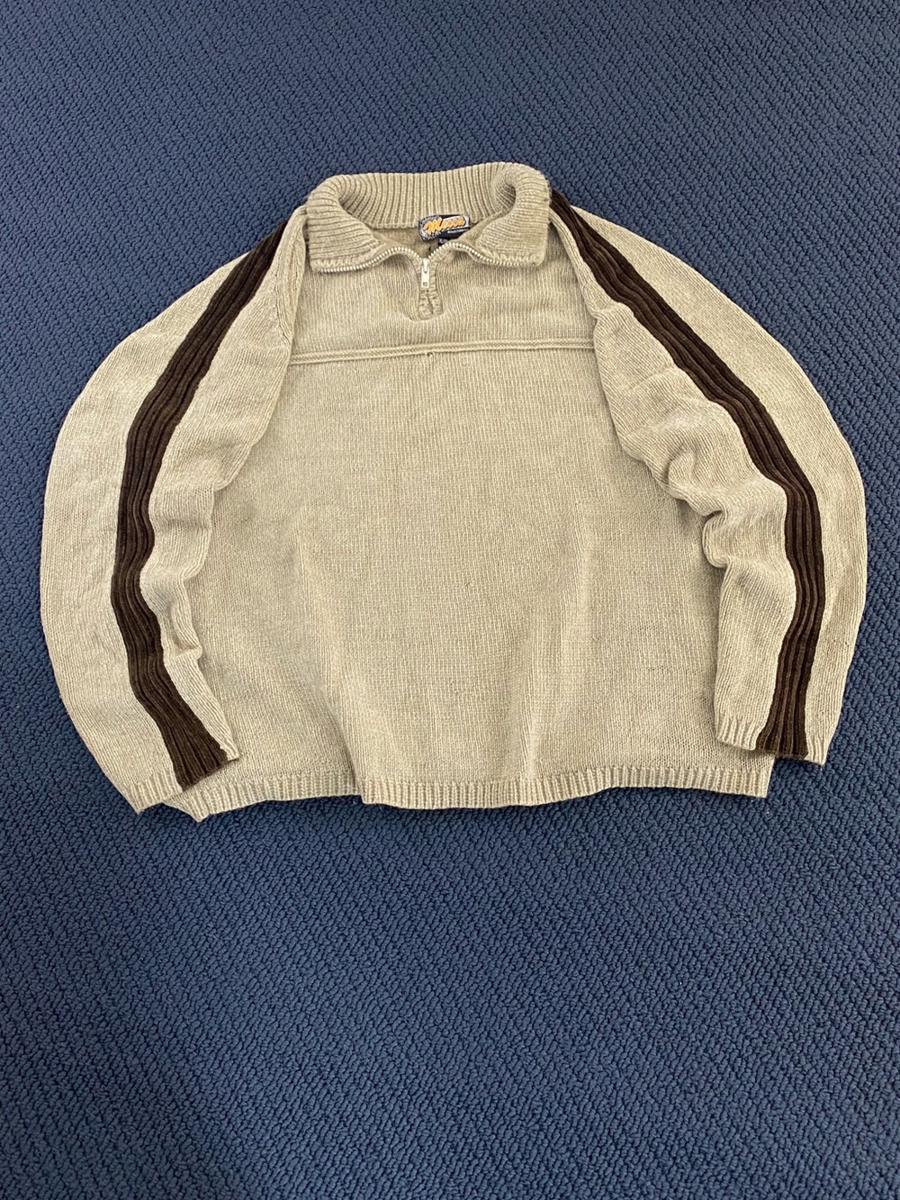 Y2k Mecca Striped Quarterzip Sweater